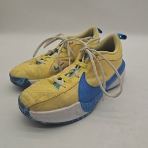 Nike Zoom Freak 5 Low Top Lace-Up Athletic Sneakers Yellow/Blue/White 4.5Y